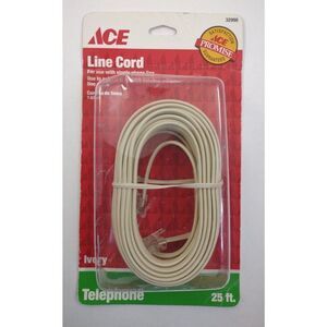 Telephone Line Cord ACE Hardware 25ft with Modular Plugs Line Cord